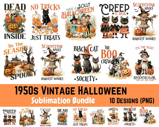1950s Halloween Designs - Vintage Halloween Decor - Retro Halloween Decorations - Classic Halloween Themes - Mid-Century Halloween