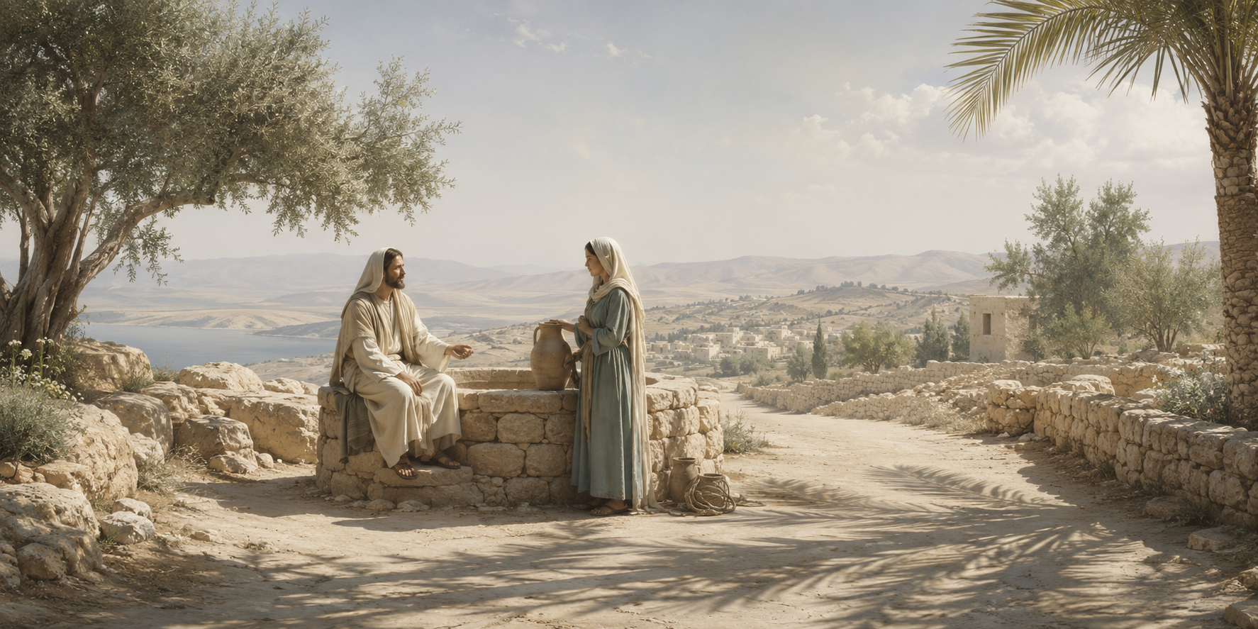 Woman at the Well Samaritan Jesus Christian Canvas