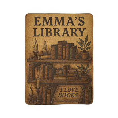 Personalized Library Blanket Cozy Reading Throw for Women, Readers, and Bookworms Vintage Library Blanket  Custom Library Throw Blanket