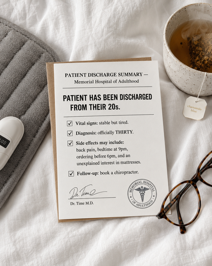 Hospital Discharge from 20s 30th Birthday Card