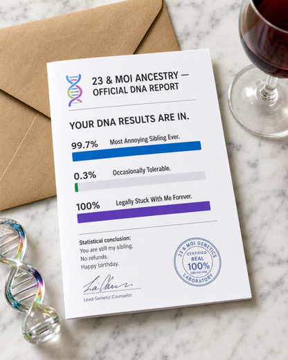 DNA Test Sibling Funny Card