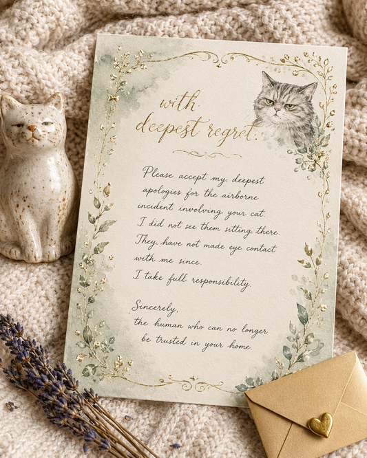 Sorry for Farting on Your Cat Funny Card