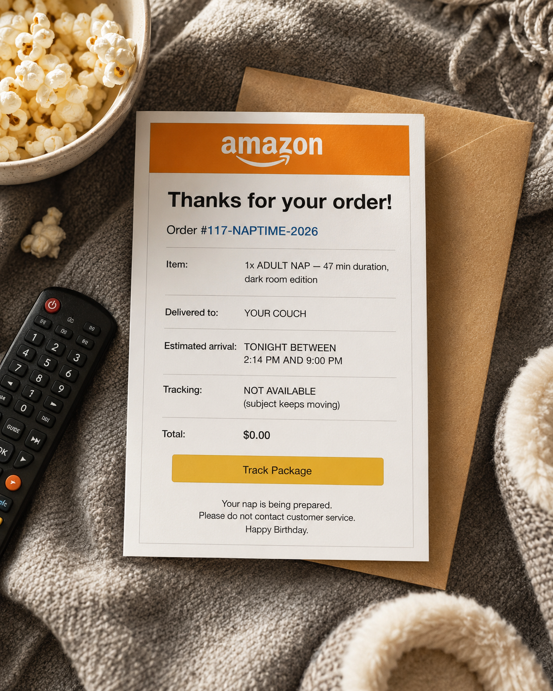 Amazon Order A Nap Funny Card