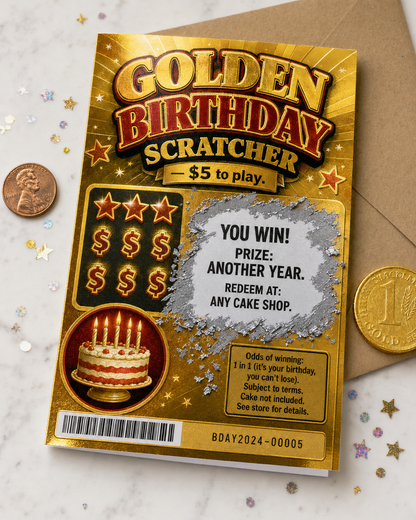 Birthday Scratch Off Lottery Funny Card