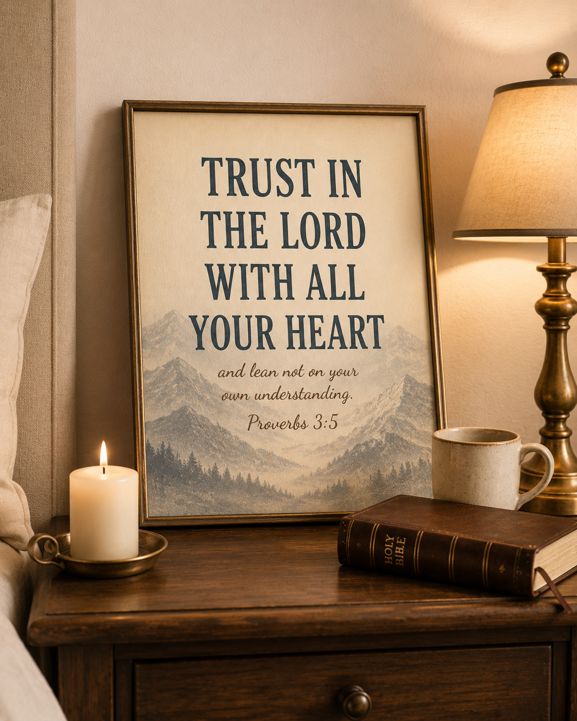 Trust In The Lord With All Your Heart — Proverbs 3:5 Christian Bible Verse Print 8x10 Scripture Wall Art by AmourPrint