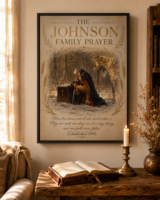 Vintage Family Prayer Canvas