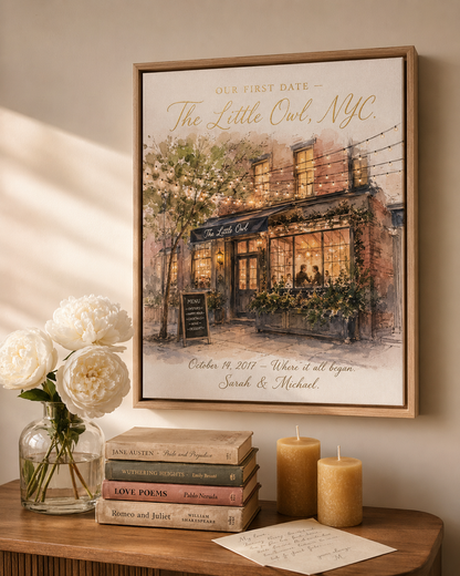 First Date Venue Custom Canvas