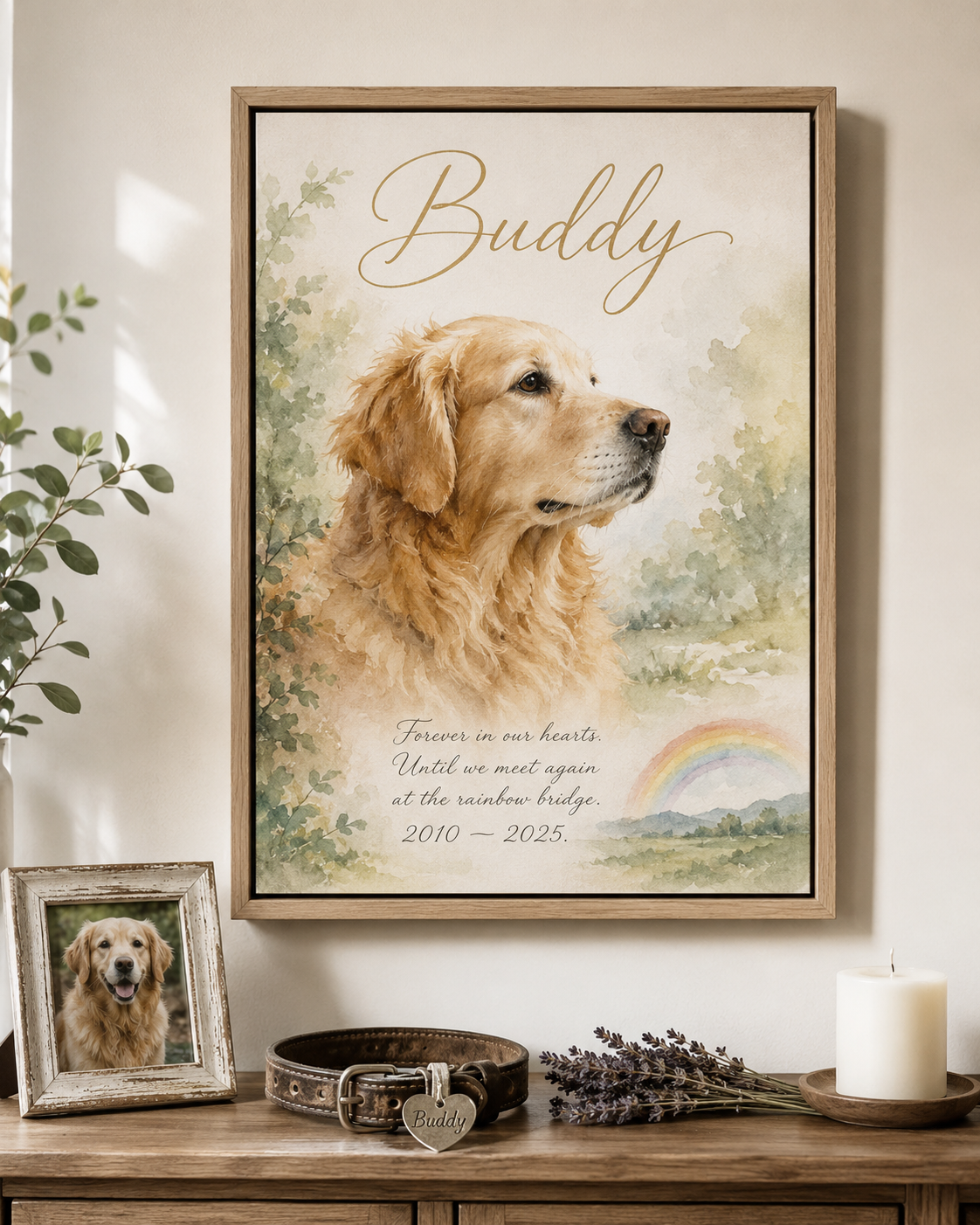Pet Memorial Rainbow Bridge Canvas