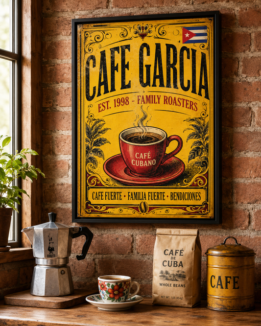Cafe Garcia Cuban Coffee Family Canvas