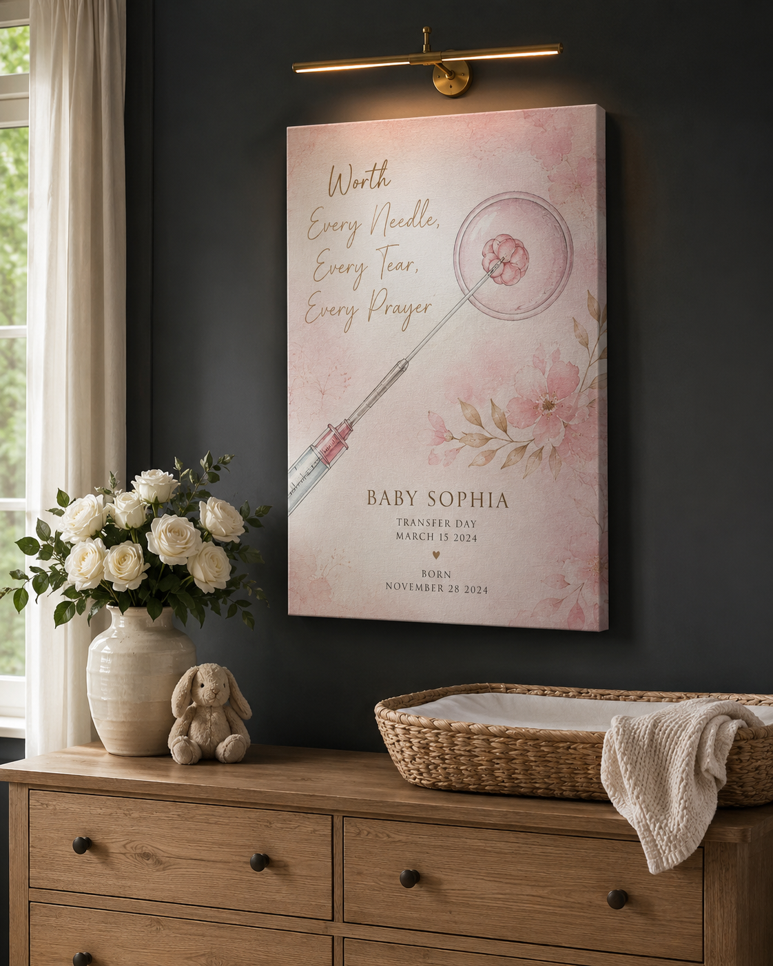 IVF Mom nursery canvas charcoal wall