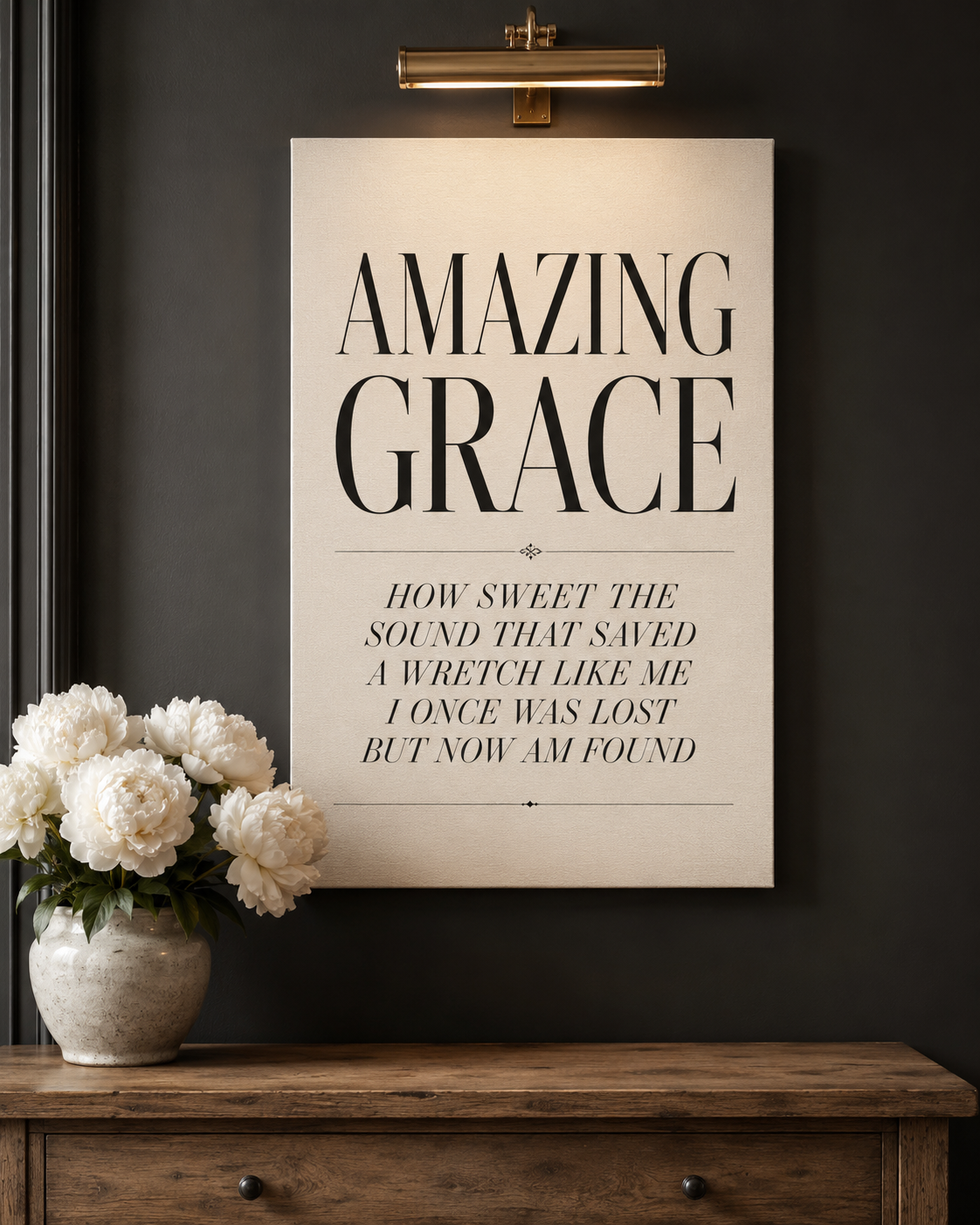 Amazing Grace How Sweet The Sound Hymn Typography Christian Canvas