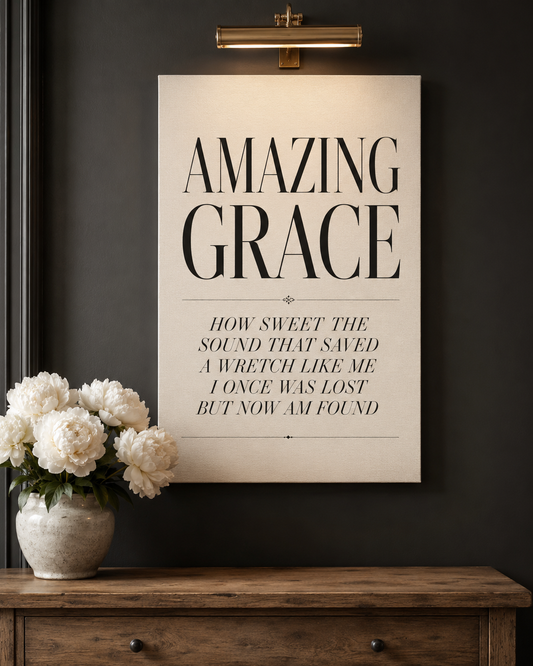 Amazing Grace How Sweet The Sound Hymn Typography Christian Canvas