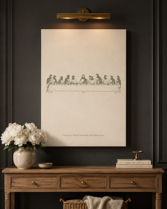 Last Supper 13 Silhouettes Minimalist Sage Christian Canvas