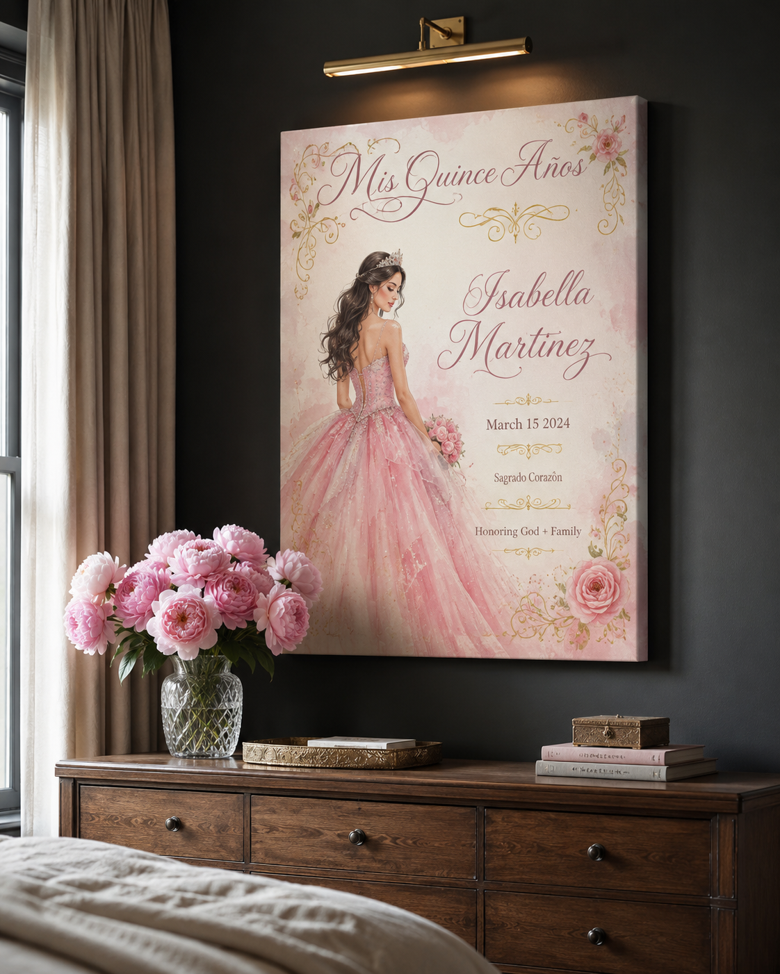 Quinceanera Sweet 15 canvas above-dresser