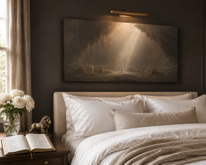 Daniel in the Lions Den Modern Neutral Fine Art Canvas