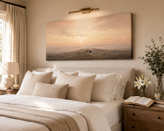 Empty Tomb Resurrection Modern Neutral Fine Art Easter Canvas