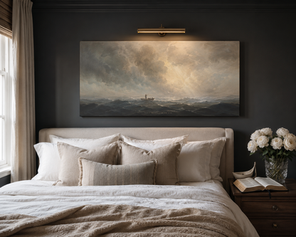 Jesus Calming the Storm Modern Neutral Fine Art Canvas