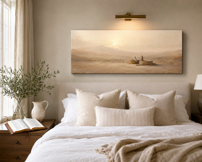 Woman at the Well Samaritan Modern Neutral Fine Art Canvas