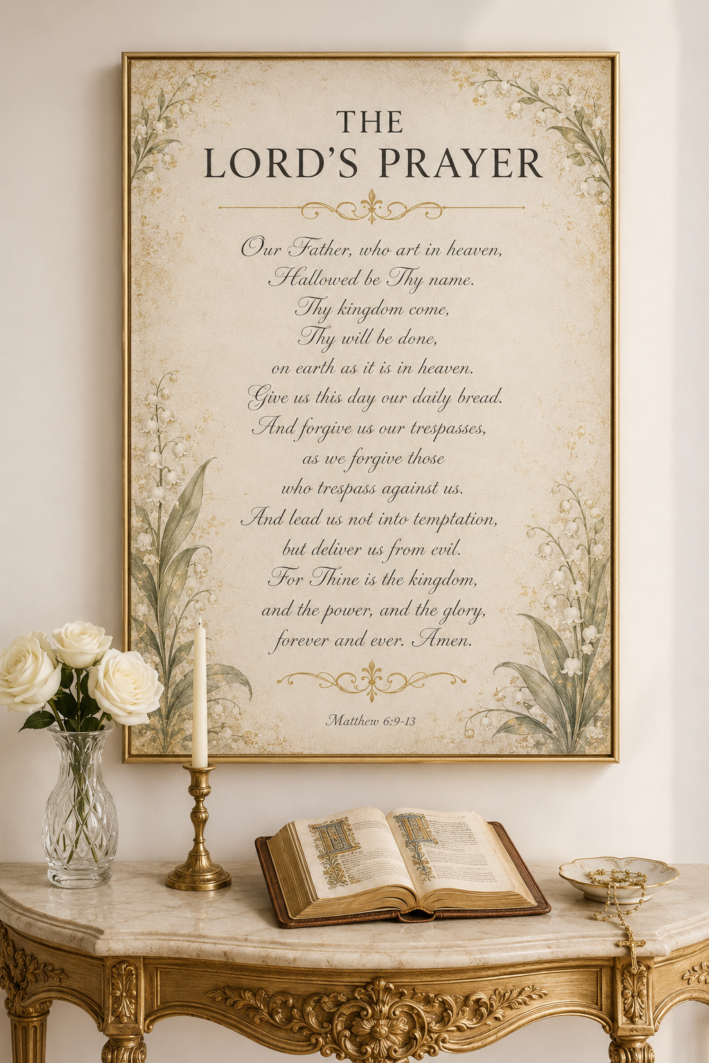 The Lords Prayer Luxury Canvas - Matthew 6:9-13