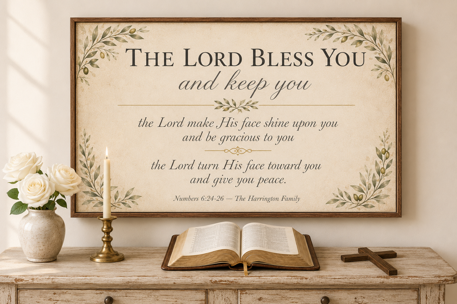 Aaronic Blessing Custom Family Canvas