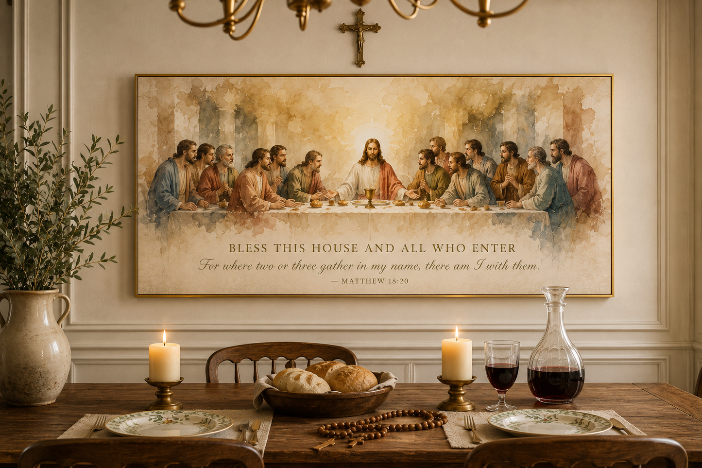 Last Supper Bless This House Canvas