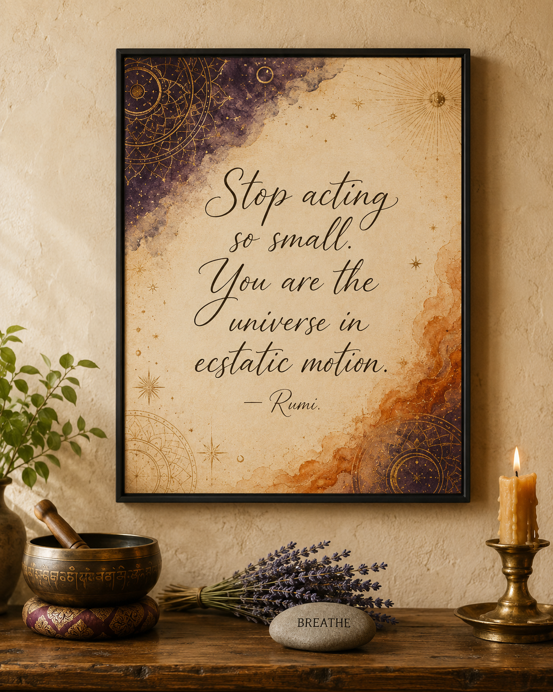 Stop Acting So Small Rumi Quote Canvas