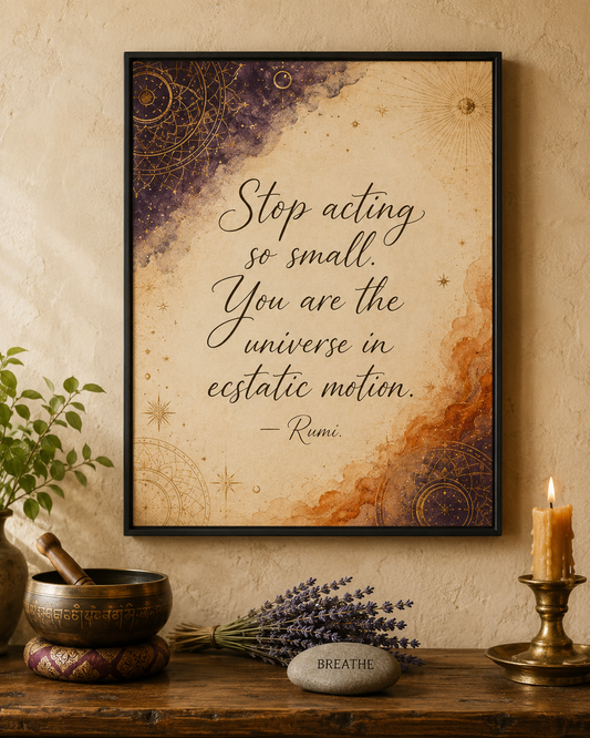 Stop Acting So Small Rumi Quote Canvas