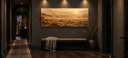 Valley of Dry Bones canvas in a graphite hallway