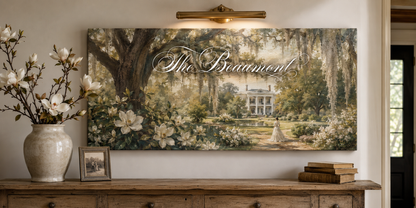 Custom Family Name Southern Magnolia Canvas