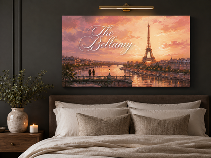 Custom Family Name Paris Eiffel Tower Canvas