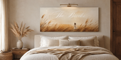 Custom Family Name Pampas Grass Canvas