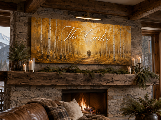 Custom Family Name Aspen Forest Canvas