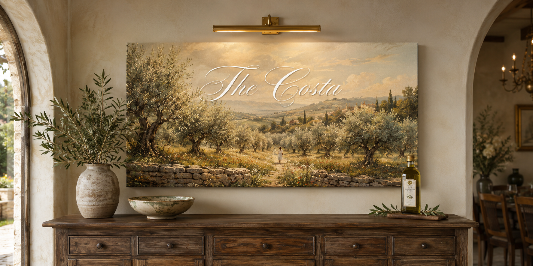 Custom Family Name Olive Grove Canvas
