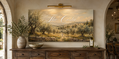 Custom Family Name Olive Grove Canvas