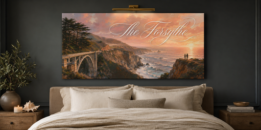 Custom Family Name Big Sur Coastline Canvas