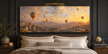 Custom Family Name Cappadocia Hot Air Balloon Canvas
