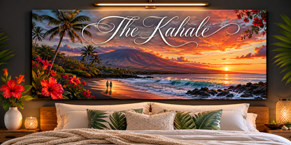Custom Family Name Hawaiian Volcano Canvas