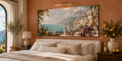 Custom Family Name Amalfi Coast Canvas