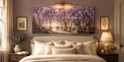 Custom Family Name Wisteria Tree Canvas