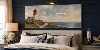 Custom Family Name Cape Cod Lighthouse Canvas