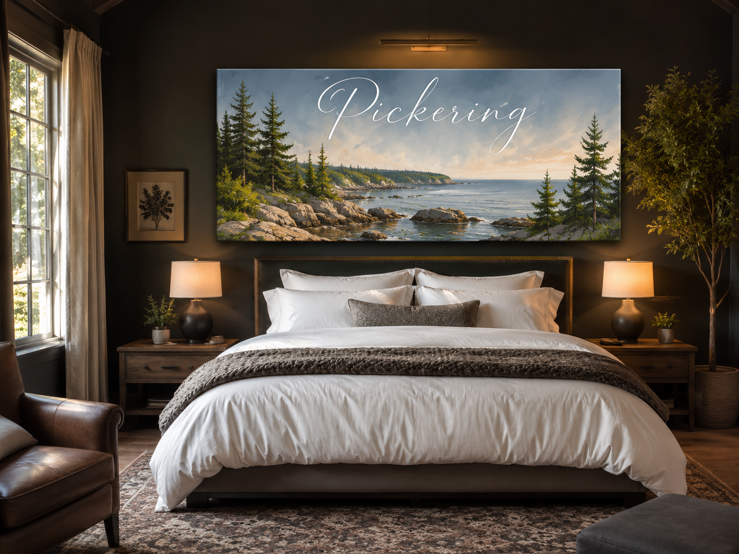 Custom Family Name Acadia National Park Maine Canvas above-bed mockup