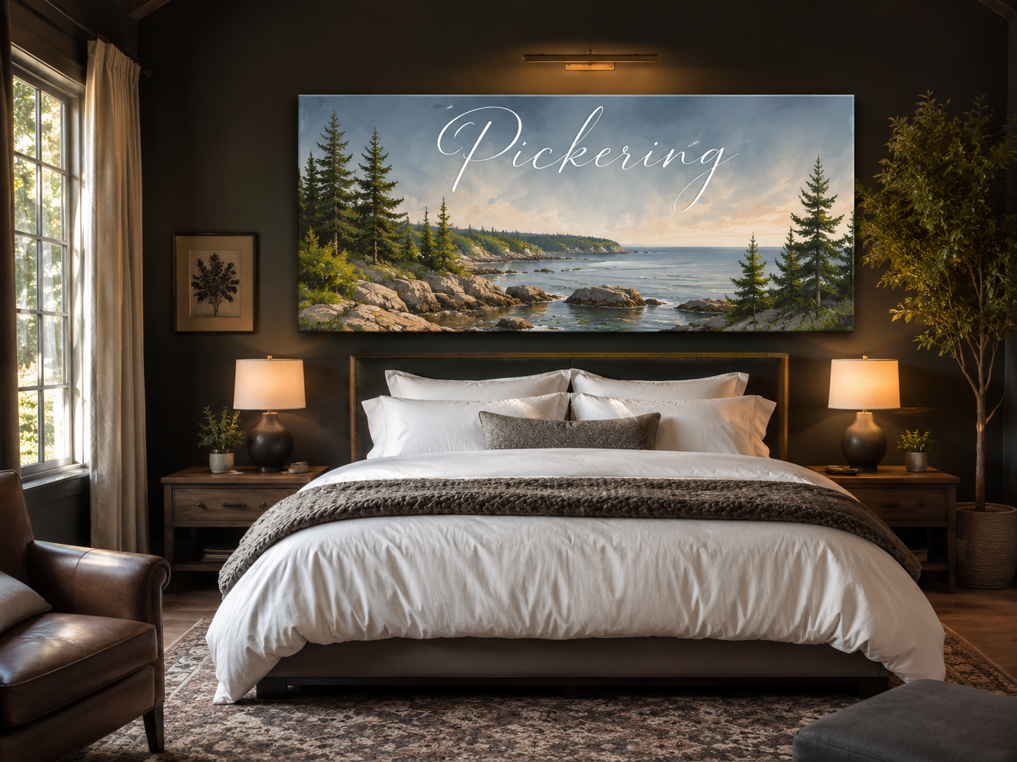 Custom Family Name Acadia National Park Maine Canvas above-bed mockup