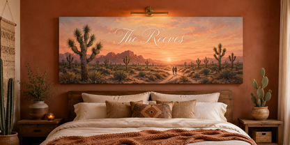 Custom Family Name Joshua Tree Desert Canvas