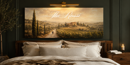 Custom Family Name Tuscan Vineyard Canvas