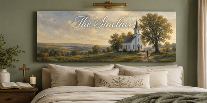 Custom Family Name Country Church Canvas