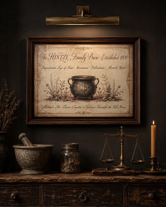 Personalized Family Halloween Recipe Print — custom apothecary brew with family last name