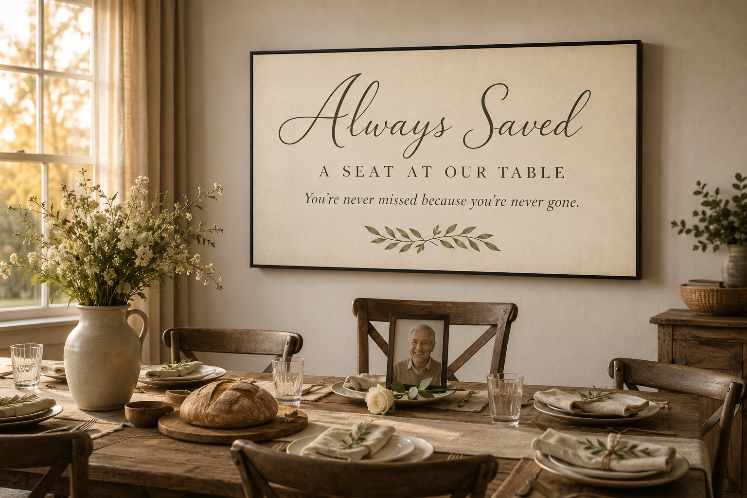 Empty Chair Memorial Canvas