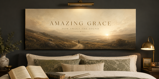 Amazing Grace Hymn Modern Neutral Fine Art Christian Canvas
