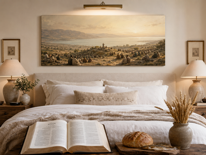 Feeding the Five Thousand Modern Neutral Fine Art Canvas