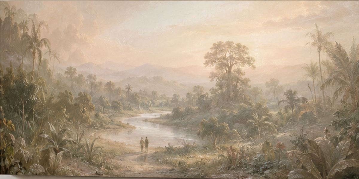 Garden of Eden canvas — flat artwork 2:1